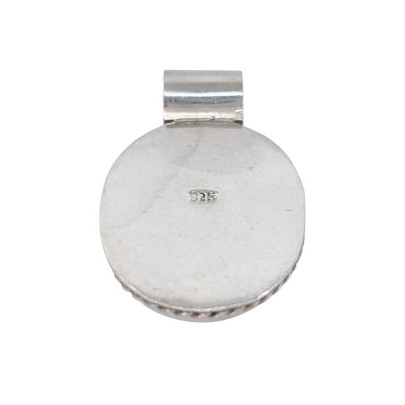 Vintage Sterling Silver 925 Oval Abalone Pendant - Picture 6 of 8